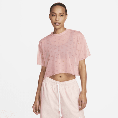 Nike Air Women's Printed Mesh Short-sleeve Crop Top. Nike ID